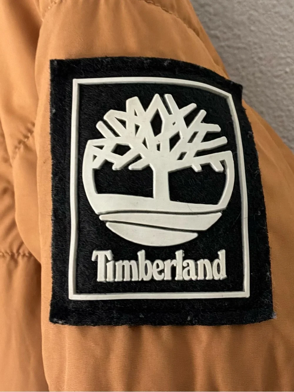 Timberland Youth Hooded Puffer Jacket | Brown Insulated Coat | Size Medium 10/12